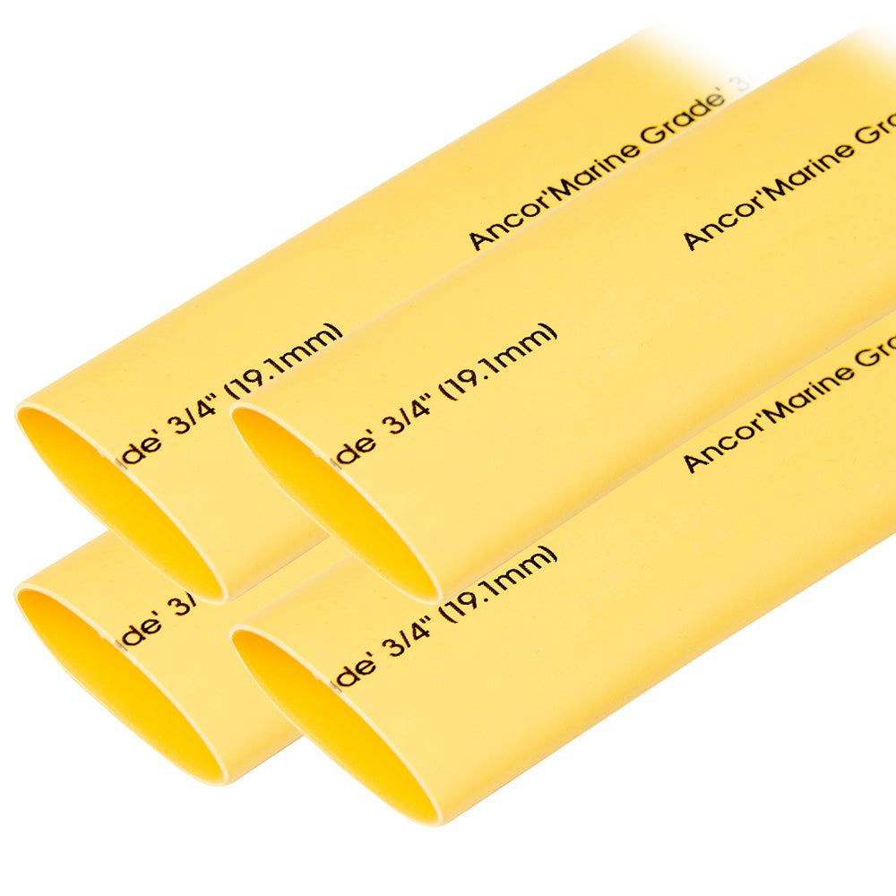 Ancor Heat Shrink Tubing 34 x 6 Yellow 4 Pieces 306906